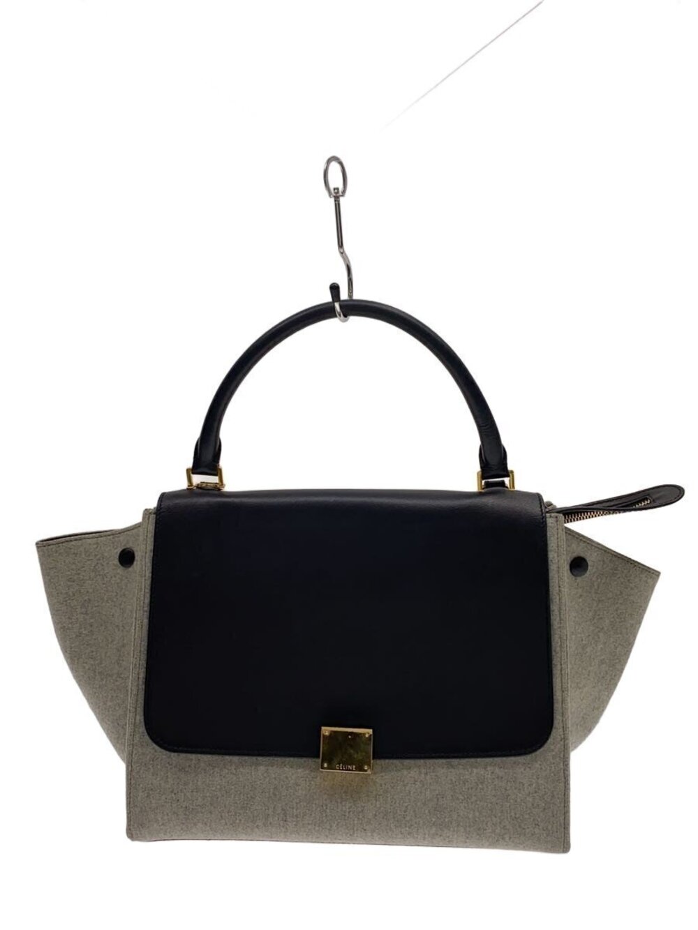 Celine Trapeze Handbag Wool Gray